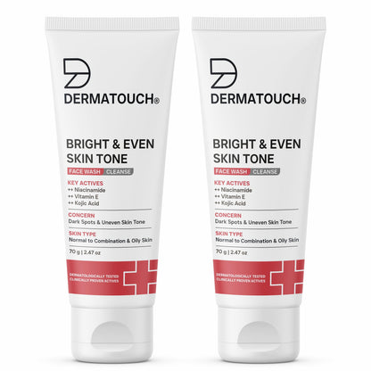 DERMATOUCH Bright & Even Tone Face Wash with Niacinamide, Vitamin E and Kojic Acid, Unisex (14)