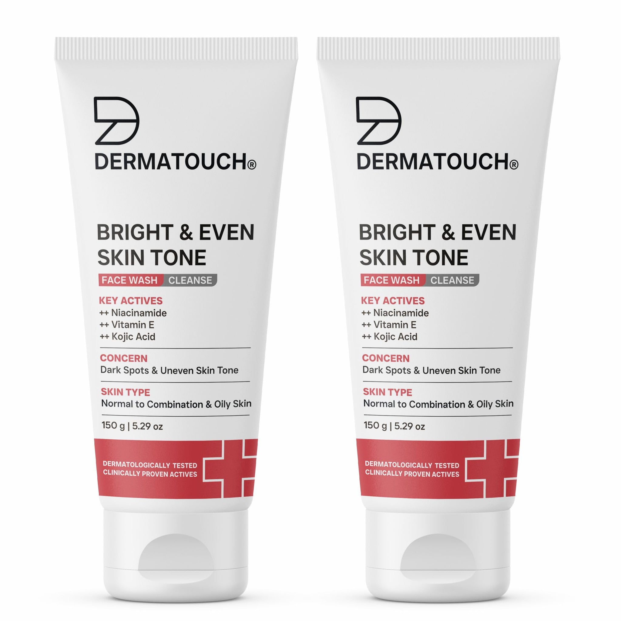 DERMATOUCH Bright & Even Tone Face Wash with Niacinamide, Vitamin E and Kojic Acid, Unisex (20)