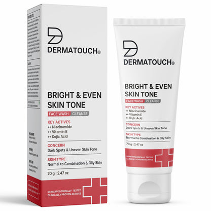 DERMATOUCH Bright & Even Tone Face Wash with Niacinamide, Vitamin E and Kojic Acid, Unisex (9)