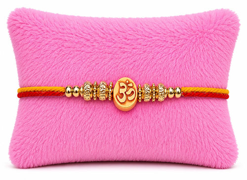 Designer Om Rakhi for Brother with Roli Chawal