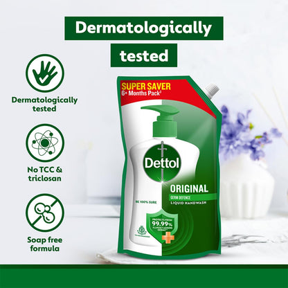 Dettol Liquid Handwash Refill, Original Hand Wash, 1350ml, Germ Defence Formula, Plant Derived Cleansers - packaging (11)