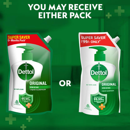 Dettol Liquid Handwash Refill, Original Hand Wash, 1350ml, Germ Defence Formula, Plant Derived Cleansers - label detail (12)