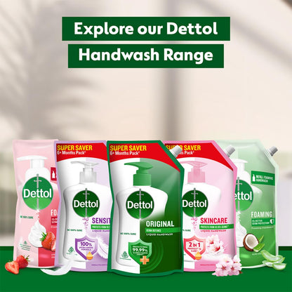 Dettol Liquid Handwash Refill, Original Hand Wash, 1350ml, Germ Defence Formula, Plant Derived Cleansers - in use