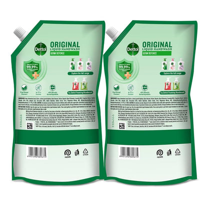 Dettol Liquid Handwash Refill, Original Hand Wash, 1350ml, Germ Defence Formula, Plant Derived Cleansers - size and scale