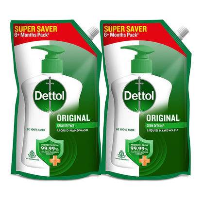 Dettol Liquid Handwash Refill, Original Hand Wash, 1350ml, Germ Defence Formula, Plant Derived Cleansers (8)