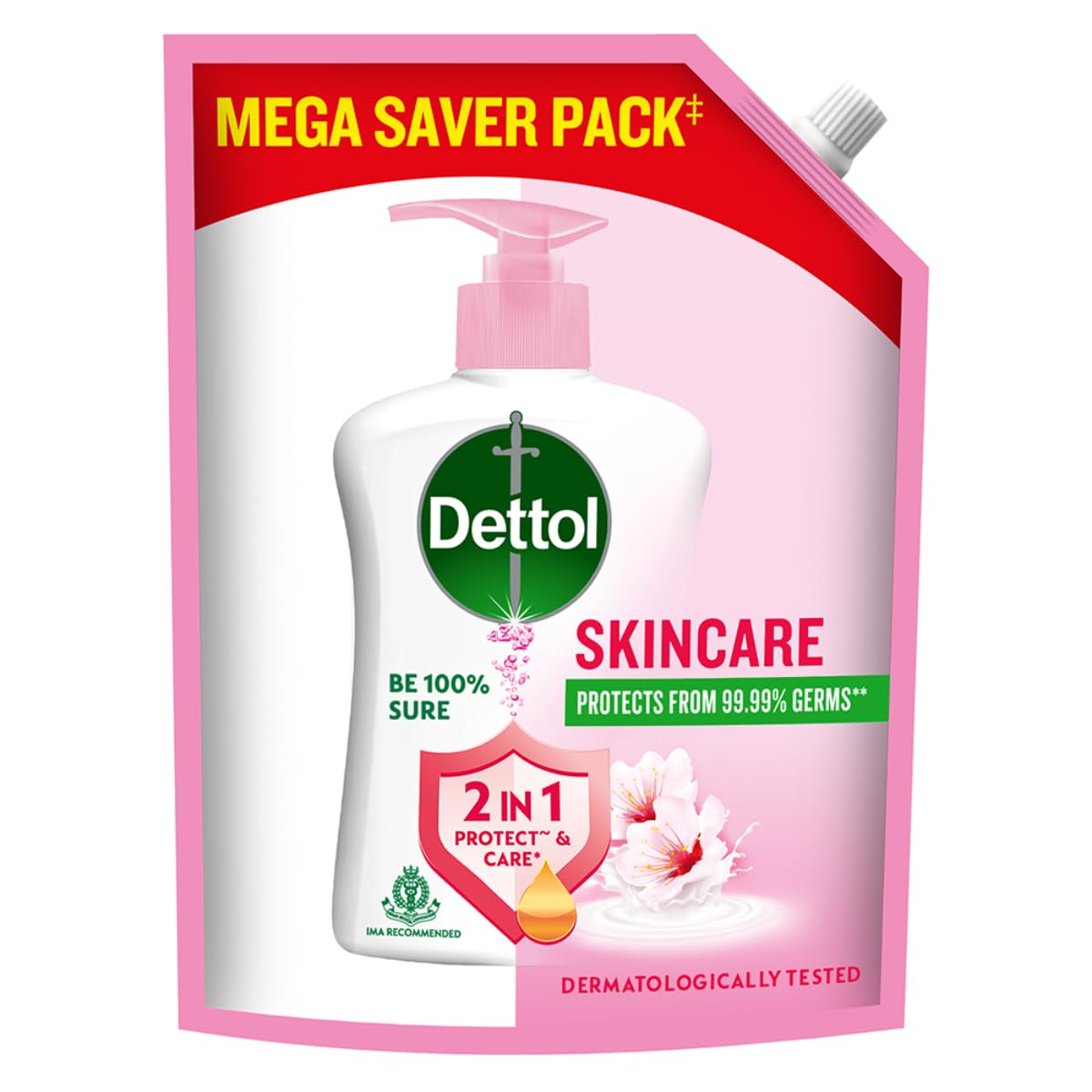 Dettol Liquid Handwash Refill, pH Balanced, 1350ml, Pink, Floral Scent