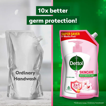 Dettol Liquid Handwash Refill, pH Balanced, 1350ml, Pink, Floral Scent - back view (12)