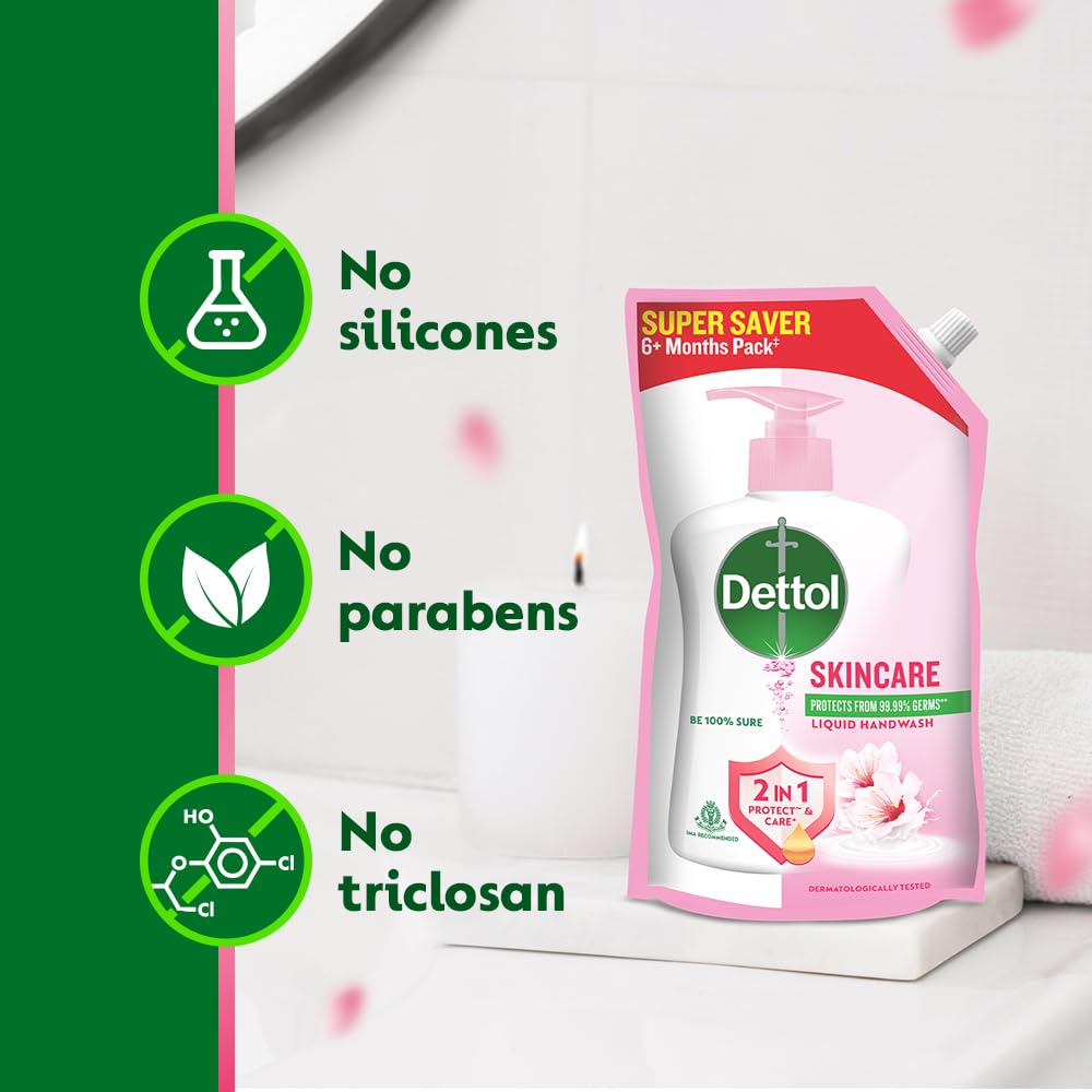 Dettol Liquid Handwash Refill, pH Balanced, 1350ml, Pink, Floral Scent - in use (17)