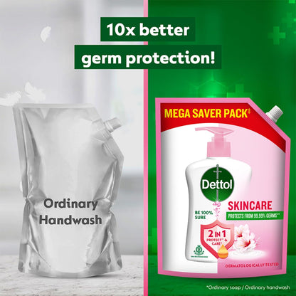 Dettol Liquid Handwash Refill, pH Balanced, 1350ml, Pink, Floral Scent - back view