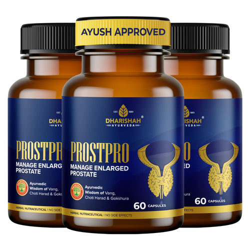 Dharishah Ayurveda ProstPro Herbal Supplement Capsules, Vegetarian, Gluten Free, GMP & AYUSH Certified