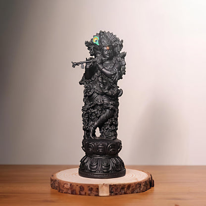 DHARVIK CRAFT HUB Lord Krishna Idol, Marble Finish Resin Figurine, 300g, for Car Dashboard & Home Decor - packaging