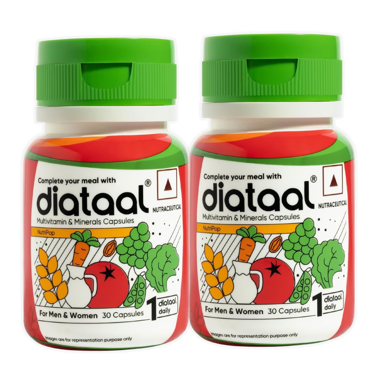 Diataal Multivitamin Supplement with Biotin B12 Niacin Zinc Folic Acid, 30 Capsules, Adult (8)