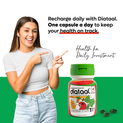 Diataal Multivitamin Supplement with Biotin B12 Niacin Zinc Folic Acid, 30 Capsules, Adult - ingredients panel (9)