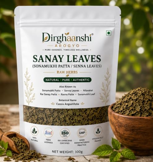 Dirghaanshi Ashwagandha Root and Senna Leaves Combo, 2x100g, Herbal Grocery - back view