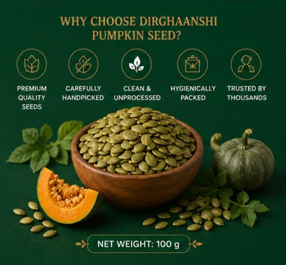 Dirghaanshi Ashwagandha Root Asgandh Nagori Raw Herb 200g & Pumpkin Seeds Kaddu Beej Raw 100g Combo - Herbal Root and Seeds f