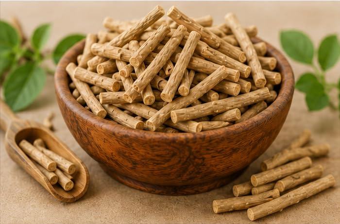 Dirghaanshi Ashwagandha Root (Asgandh Nagori, Withania Somnifera) Raw Herb, 100g - front view