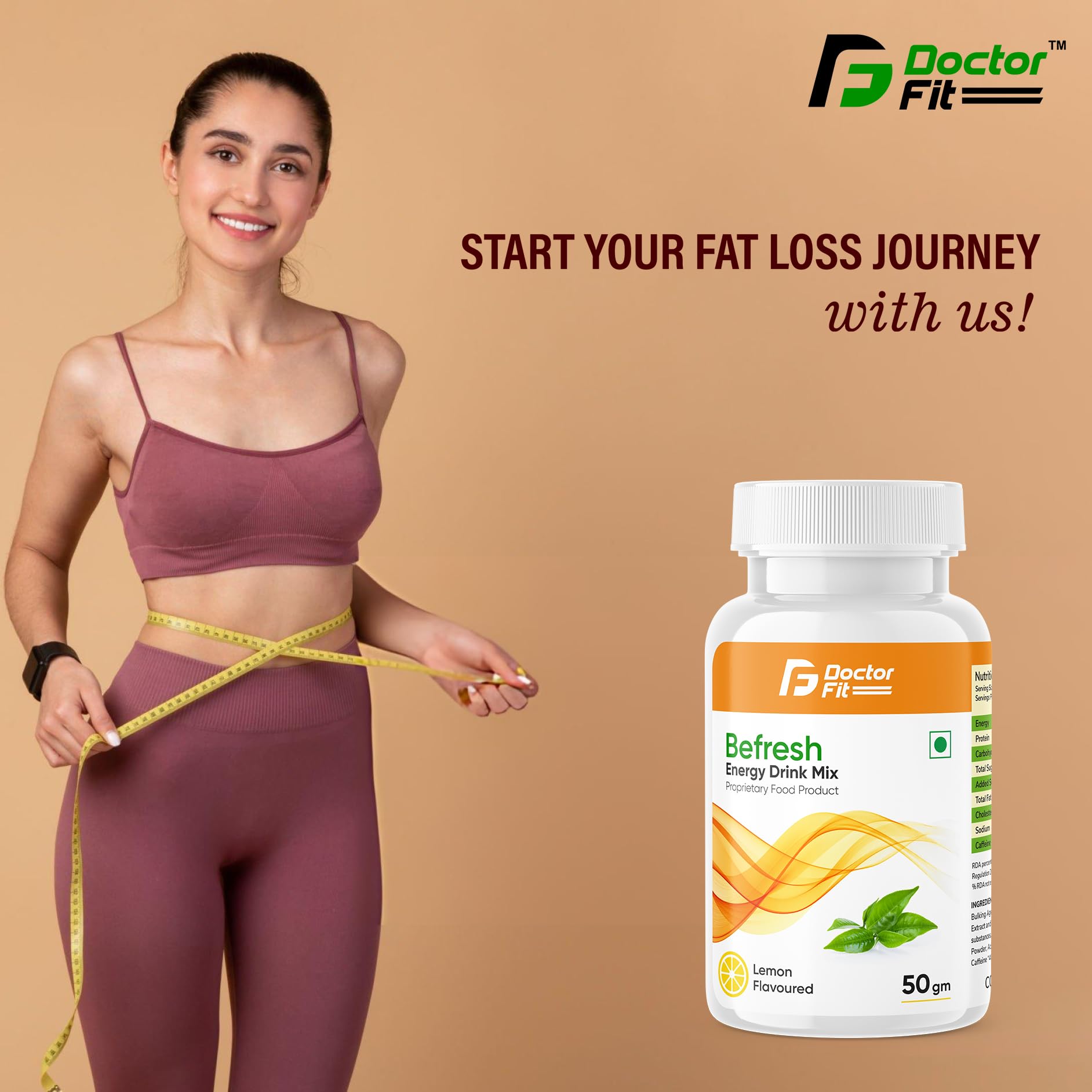 DOCTORFIT Befresh Hydration Drink Mix Powder - Flavored Drink Concentrate, Multiple Variants - back view