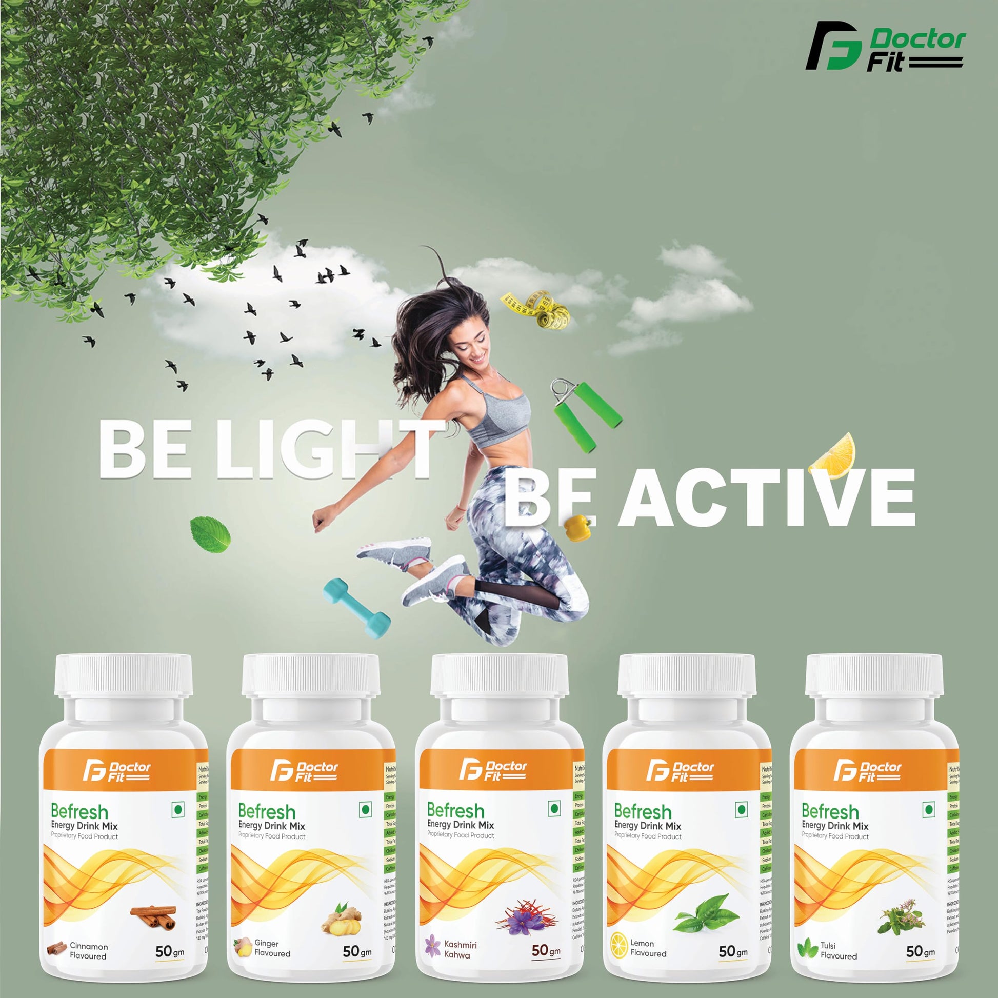 DOCTORFIT Befresh Hydration Drink Mix Powder - Flavored Drink Concentrate, Multiple Variants - label detail