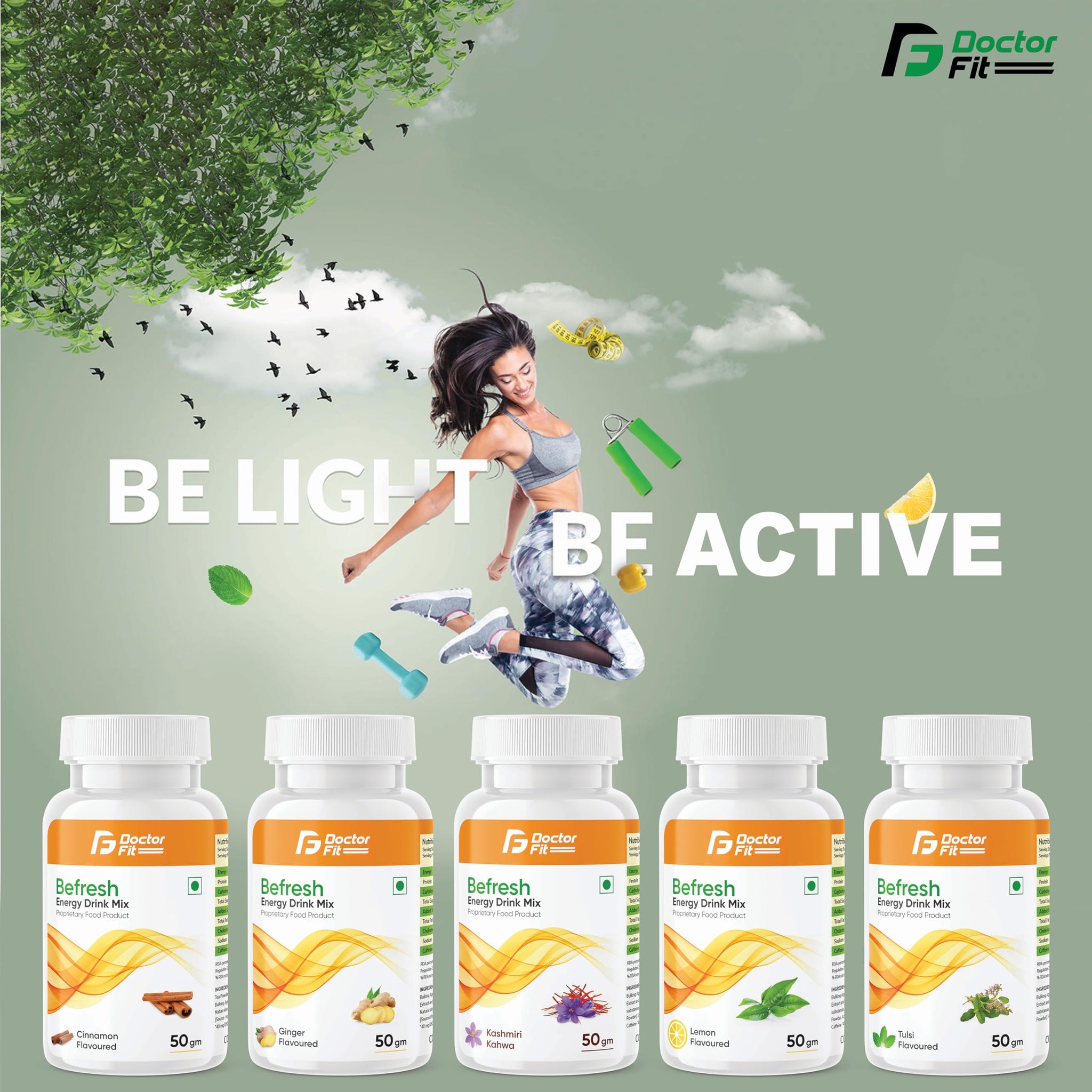 DOCTORFIT Befresh Hydration Drink Mix Powder - Flavored Drink Concentrate, Multiple Variants - label detail