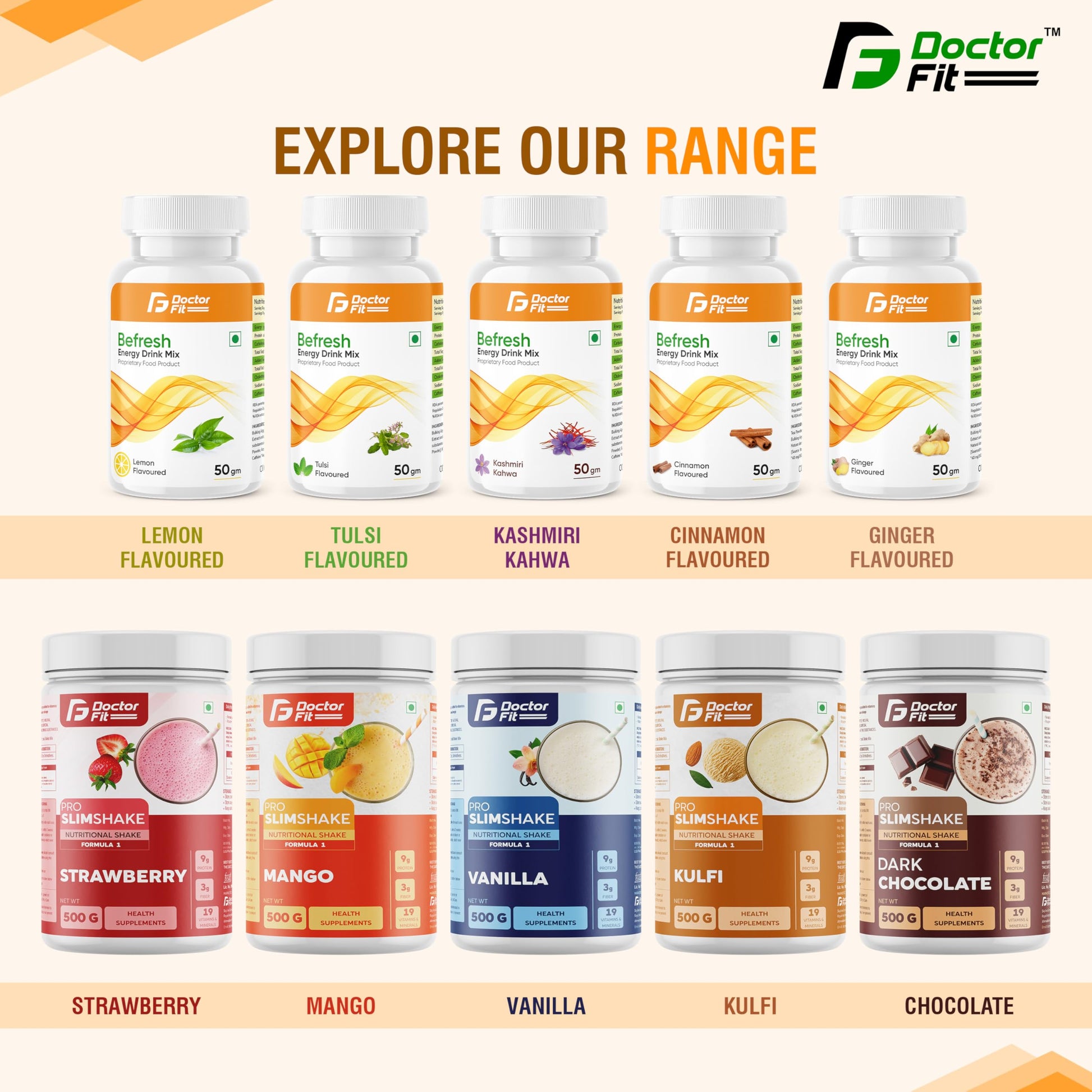 DOCTORFIT Befresh Hydration Drink Mix Powder - Flavored Drink Concentrate, Multiple Variants - ingredients panel