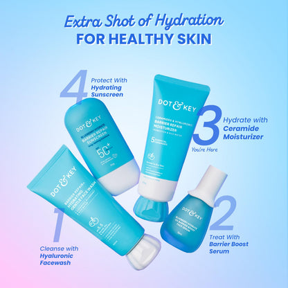 DOT & KEY Barrier Repair Moisturizer for Face, 50g, with 5 Ceramides, Hyaluronic Acid, Japanese Rice Water, Non-Comedogenic -