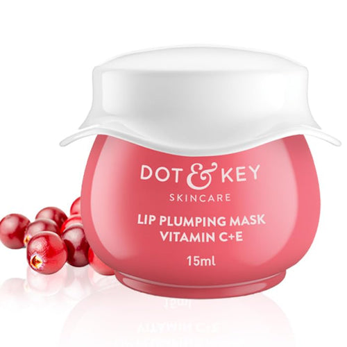 DOT & KEY Lip Mask with Shea Butter, Hyaluronic Acid, Vitamin C & E, 15ml, Tinted Lip Balm