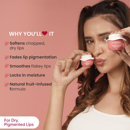DOT & KEY Lip Mask with Shea Butter, Hyaluronic Acid, Vitamin C & E, 15ml, Tinted Lip Balm - front view