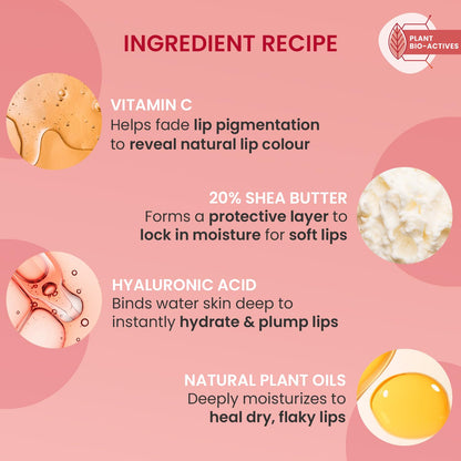 DOT & KEY Lip Mask with Shea Butter, Hyaluronic Acid, Vitamin C & E, 15ml, Tinted Lip Balm - packaging