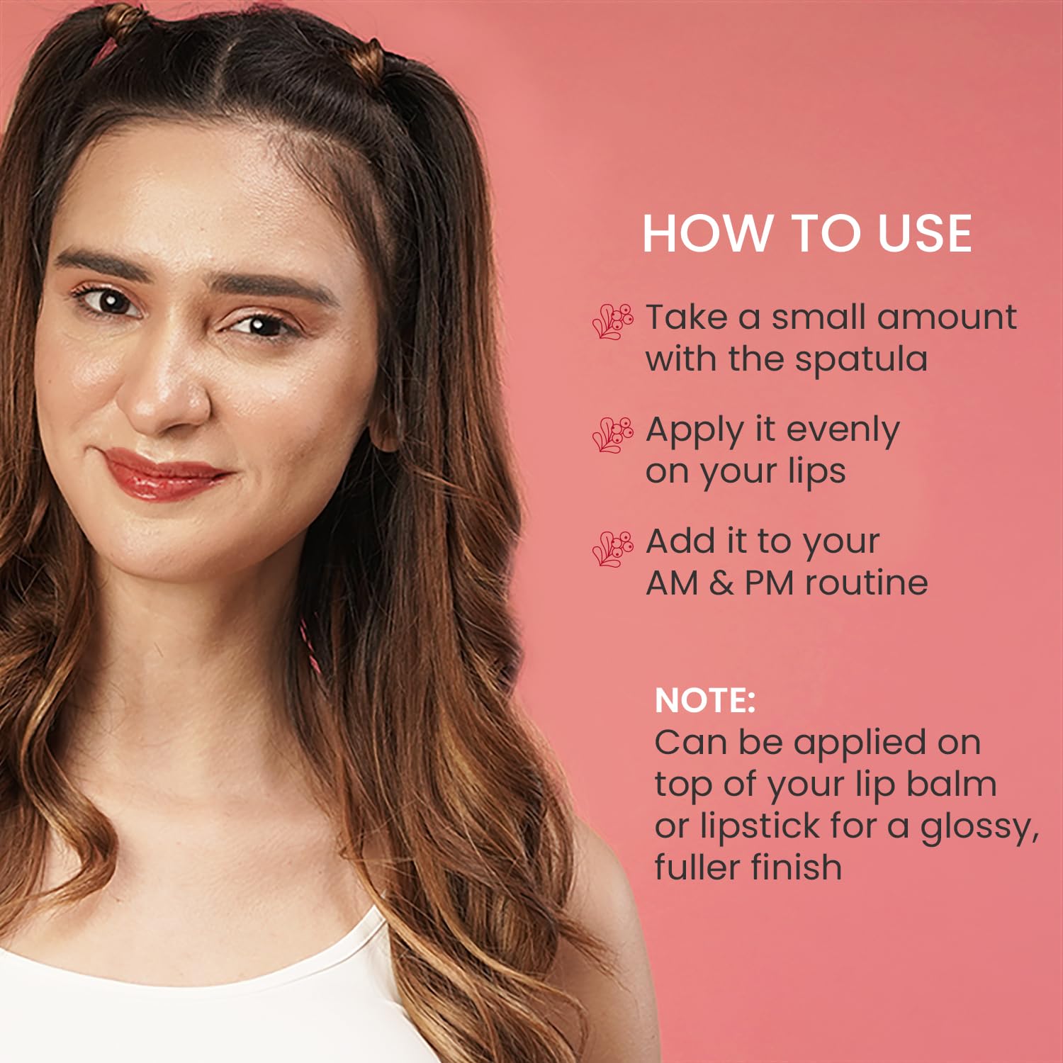 DOT & KEY Lip Mask with Shea Butter, Hyaluronic Acid, Vitamin C & E, 15ml, Tinted Lip Balm - ingredients panel