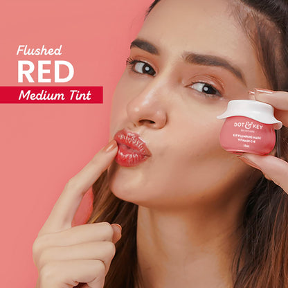 DOT & KEY Lip Mask with Shea Butter, Hyaluronic Acid, Vitamin C & E, 15ml, Tinted Lip Balm - close-up detail