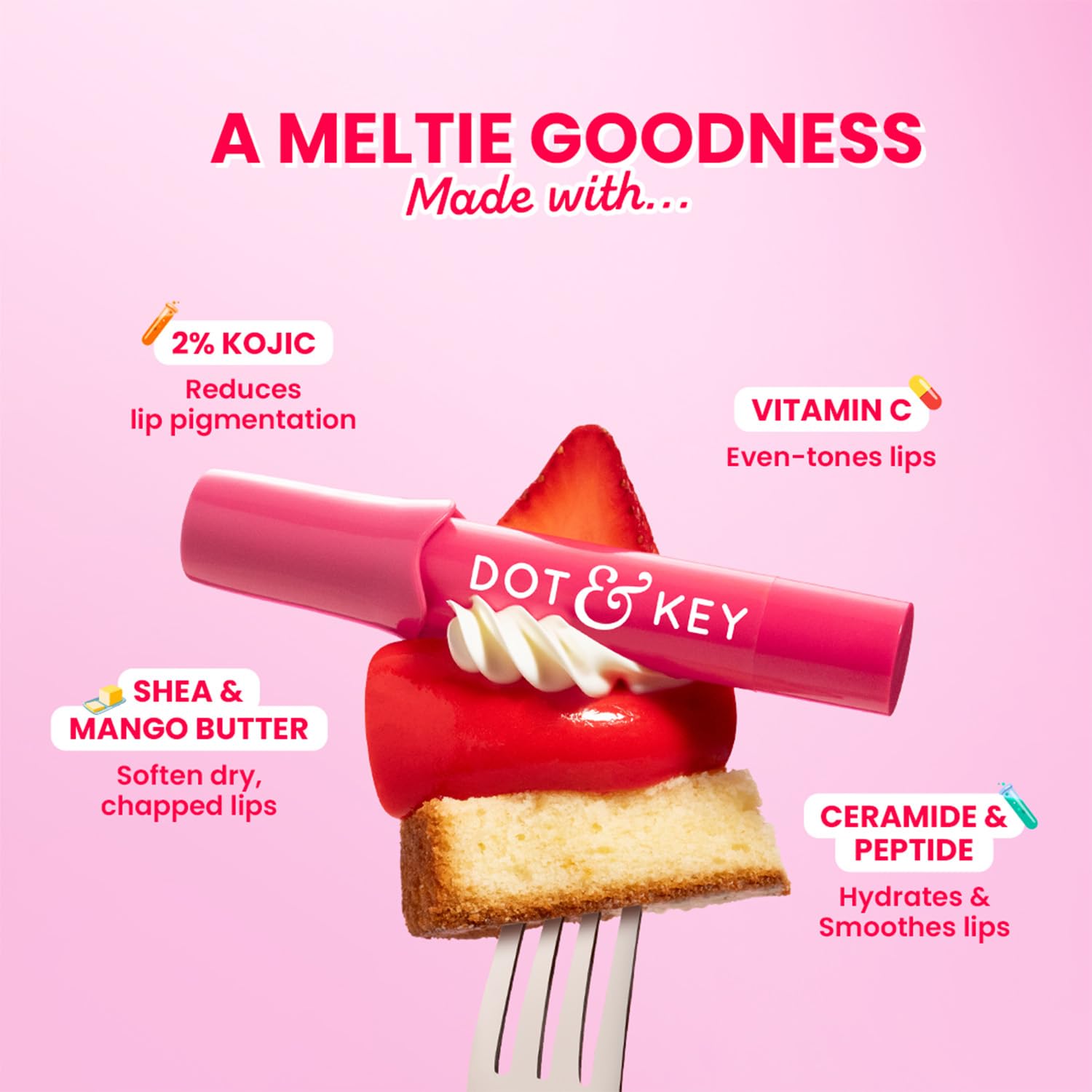 DOT & KEY Meltie Lip Balm SPF 50+ with Kojic & Vitamin C, 4g - packaging (22)