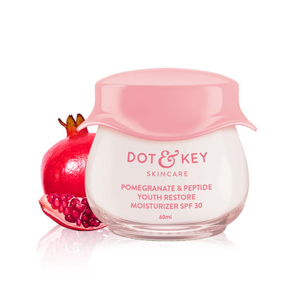 DOT & KEY Pomegranate + Multi-Peptide Face Moisturizer with SPF 30, 60 ml, for Normal to Dry Skin