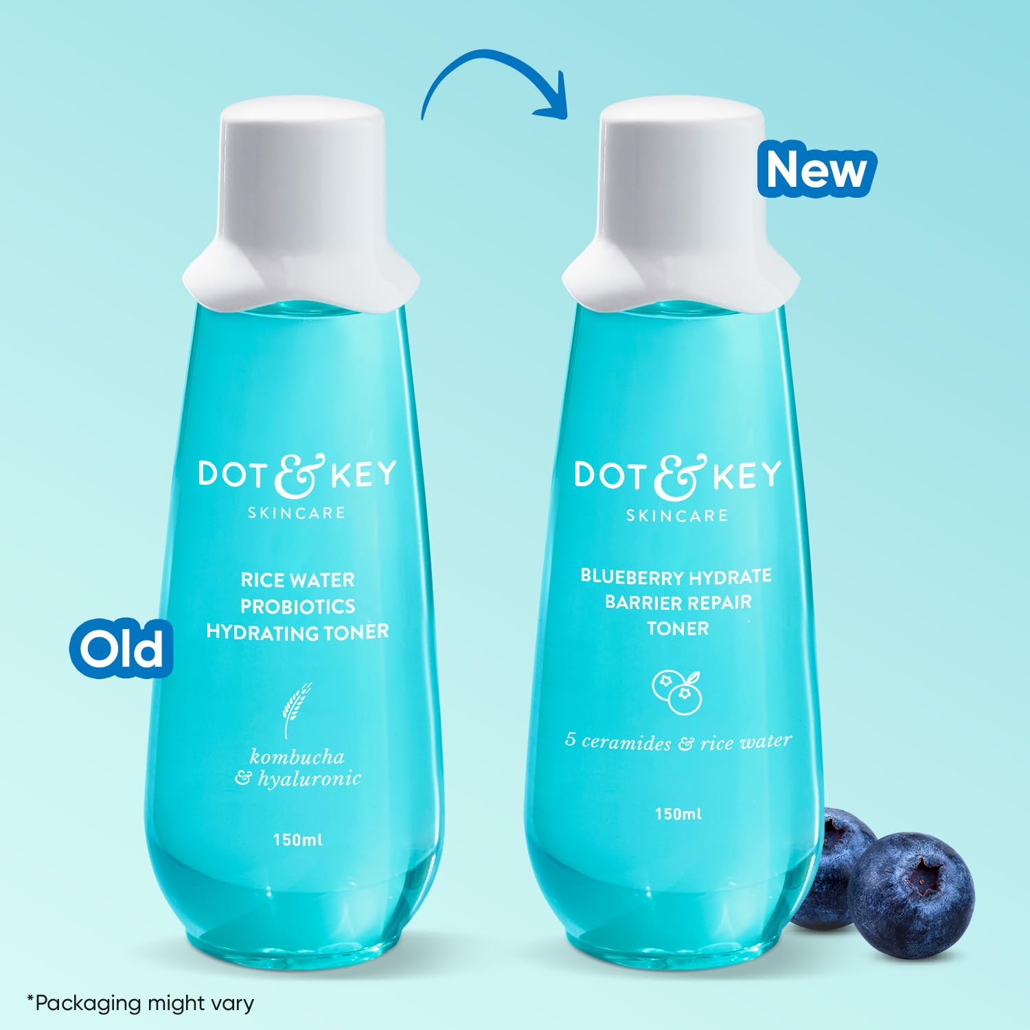 Dot & Key Rice Water Hydrating Toner with Hyaluronic Acid and Probiotics, 150ml, Alcohol-Free Facial Toner for All Skin Types