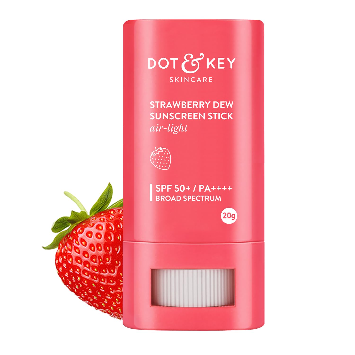 Dot & Key Strawberry Dew SPF 50 Sunscreen Stick Air Light, 20g, Broad Spectrum UVA/UVB, Non-Comedogenic, Fragrance-free