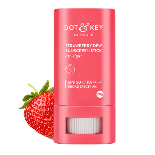 Dot & Key Strawberry Dew SPF 50 Sunscreen Stick Air Light, 20g, Broad Spectrum UVA/UVB, Non-Comedogenic, Fragrance-free