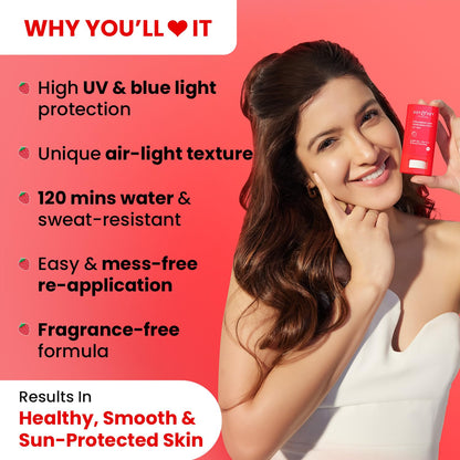 Dot & Key Strawberry Dew SPF 50 Sunscreen Stick Air Light, 20g, Broad Spectrum UVA/UVB, Non-Comedogenic, Fragrance-free - pac