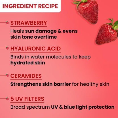 Dot & Key Strawberry Dew SPF 50 Sunscreen Stick Air Light, 20g, Broad Spectrum UVA/UVB, Non-Comedogenic, Fragrance-free - ing