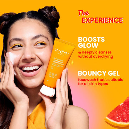 DOT & KEY Vitamin C + E Super Bright Gel Face Wash, Sulfate-Free Cleanser for All Skin Types - front view (10)