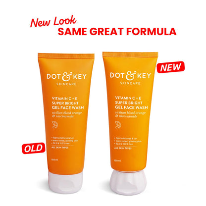 DOT & KEY Vitamin C + E Super Bright Gel Face Wash, Sulfate-Free Cleanser for All Skin Types - close-up detail (14)
