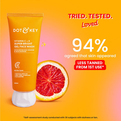 DOT & KEY Vitamin C + E Super Bright Gel Face Wash, Sulfate-Free Cleanser for All Skin Types - label detail