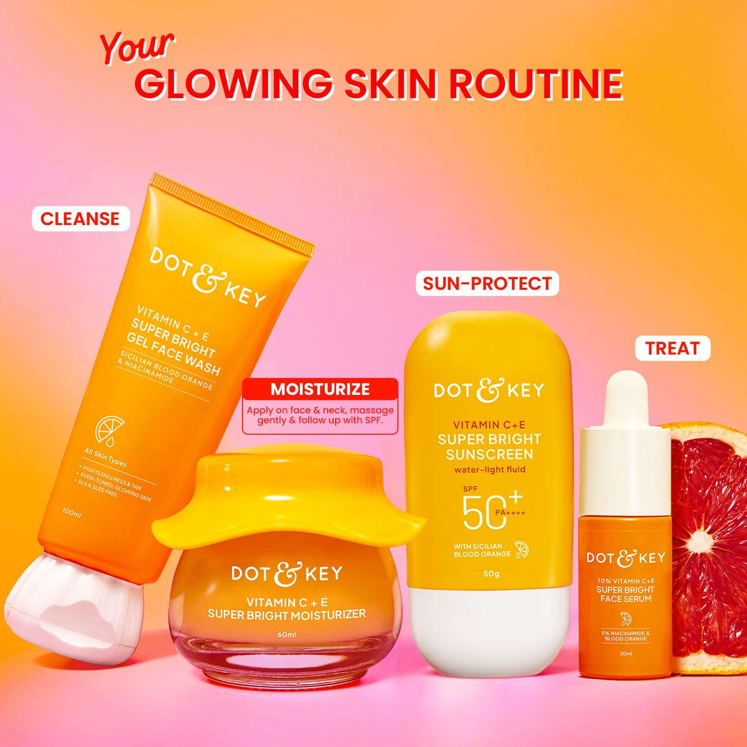DOT & KEY Vitamin C + E Super Bright Gel Moisturizer, Lightweight Face Moisturizer for All Skin Types - ingredients panel