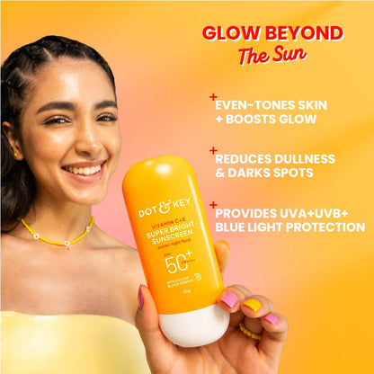 DOT & KEY Vitamin C+E Super Bright Sunscreen SPF 50+ PA++++ Water-Light Fluid - close-up detail (18)