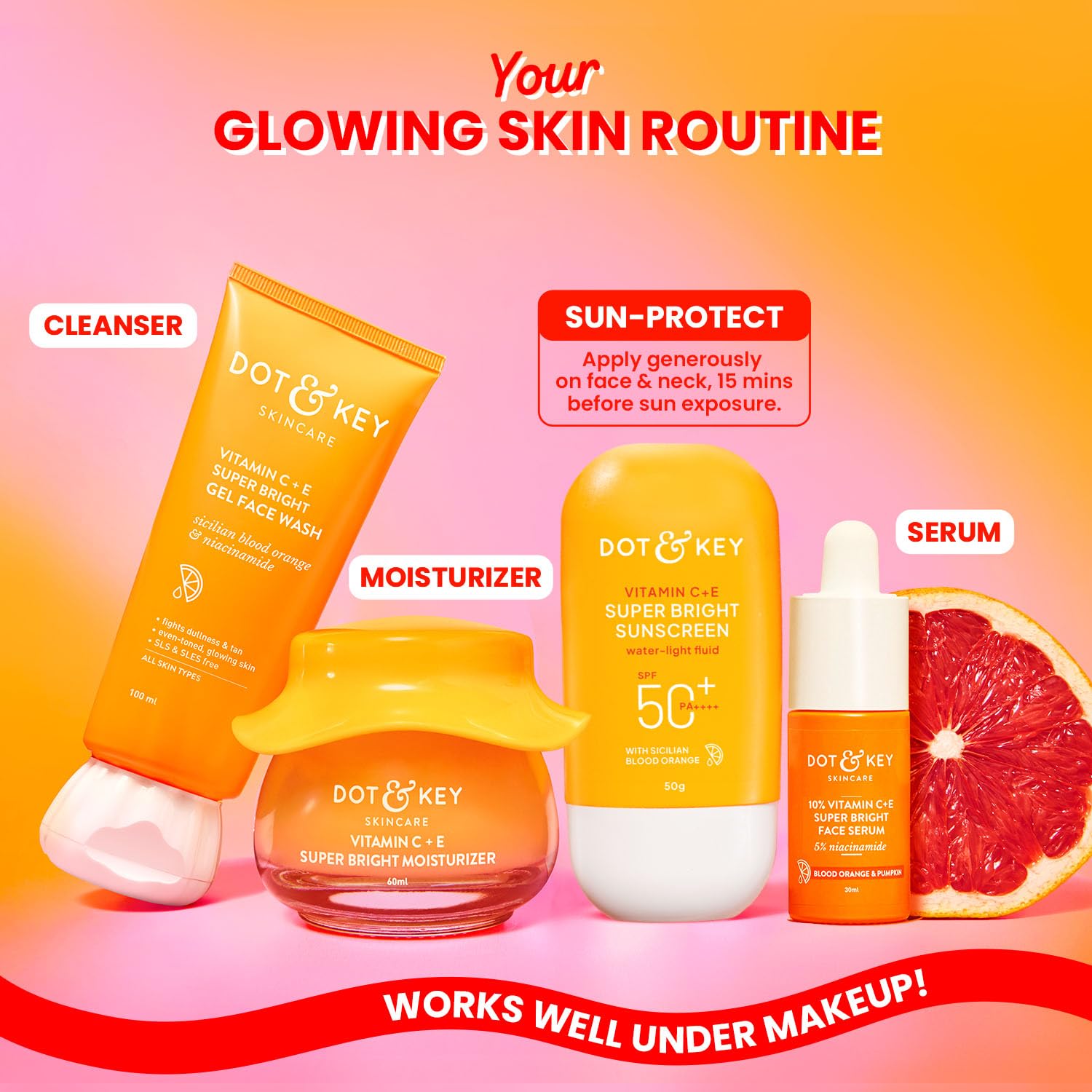 DOT & KEY Vitamin C+E Super Bright Sunscreen SPF 50+ PA++++ Water-Light Fluid - size and scale (20)