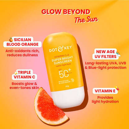 DOT & KEY Vitamin C+E Super Bright Sunscreen SPF 50+ PA++++ Water-Light Fluid - packaging