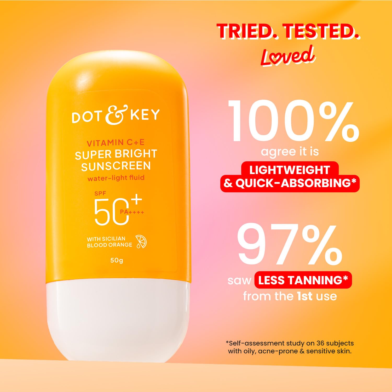 DOT & KEY Vitamin C+E Super Bright Sunscreen SPF 50+ PA++++ Water-Light Fluid - ingredients panel