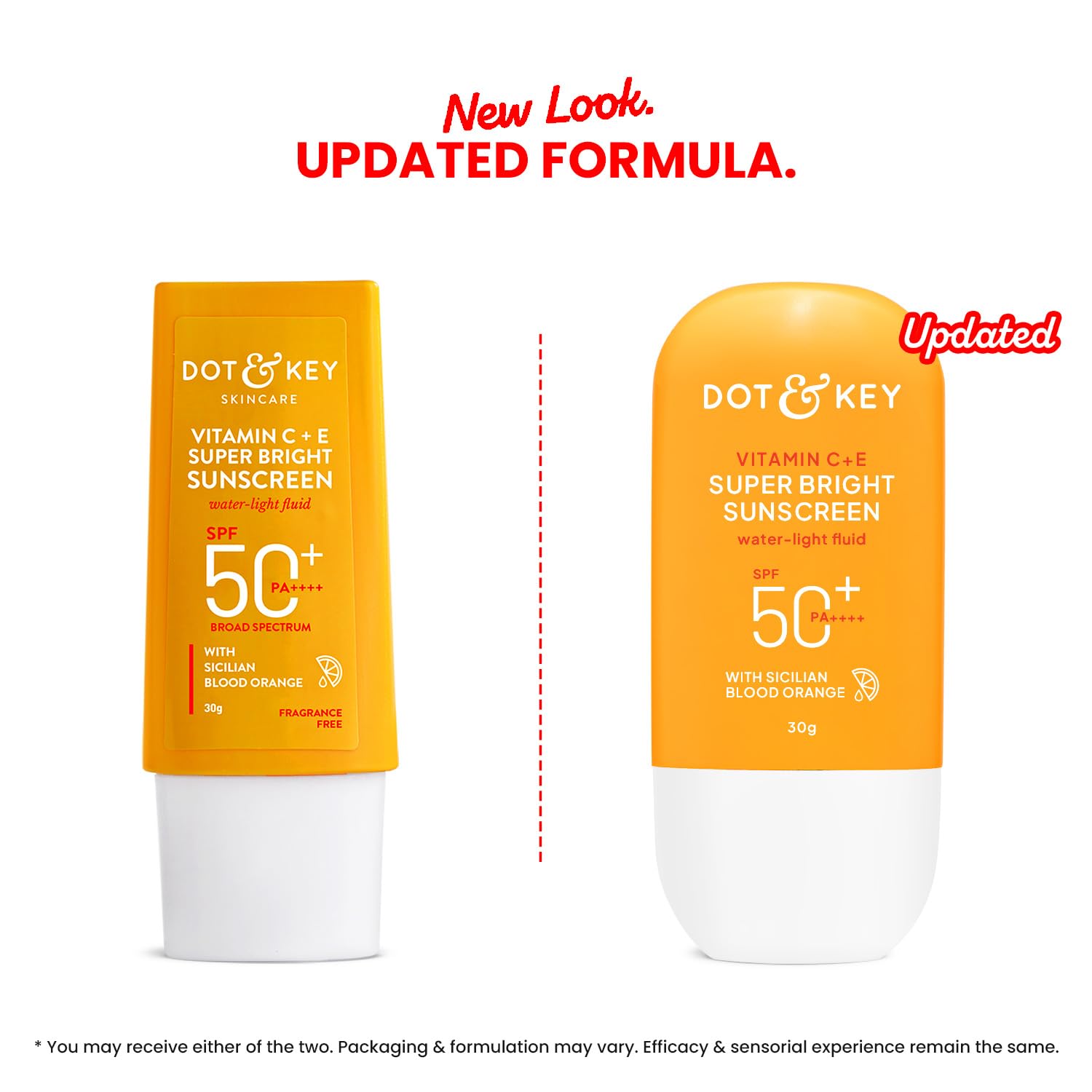 DOT & KEY Vitamin C+E Super Bright Sunscreen SPF 50+ PA++++ Water-Light Fluid - size and scale