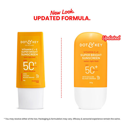 DOT & KEY Vitamin C+E Super Bright Sunscreen SPF 50+ PA++++ Water-Light Fluid - size and scale