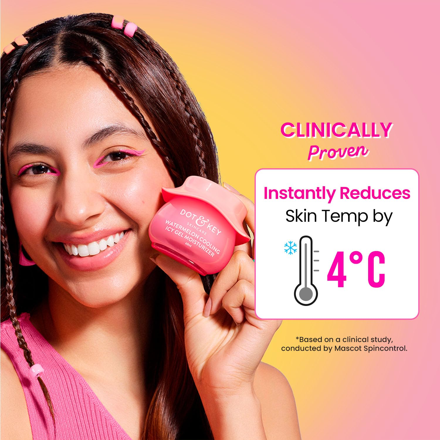 DOT & KEY Watermelon Cooling Gel Facewash and Icy Gel Moisturizer Combo, 100ml + 60ml, for Normal, Combination and Oily Skin 