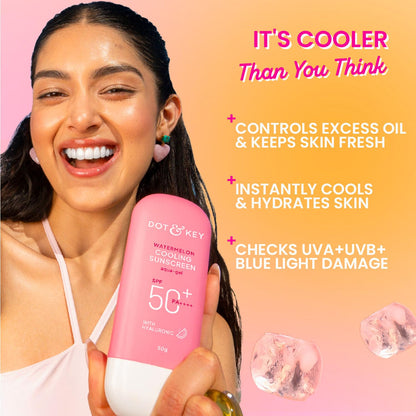 Dot & Key Watermelon Cooling Sunscreen SPF 50 PA++++, Broad Spectrum UV Protection, Gel Cream - close-up detail (18)