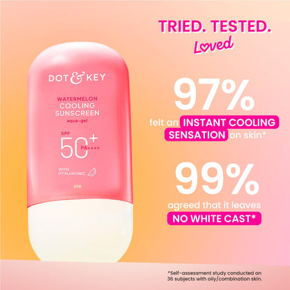 Dot & Key Watermelon Cooling Sunscreen SPF 50 PA++++, Broad Spectrum UV Protection, Gel Cream - back view